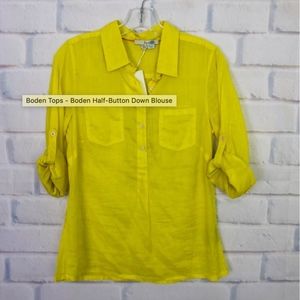 Summery Boden Half-Button Down Blouse